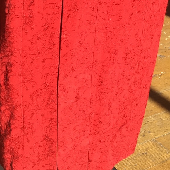 Carole Little long/maxi red Asian style short sleeve button front dress - Picture 7 of 8